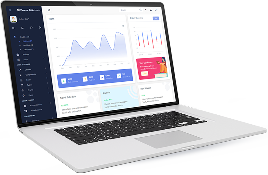 Laptop with Data Chart